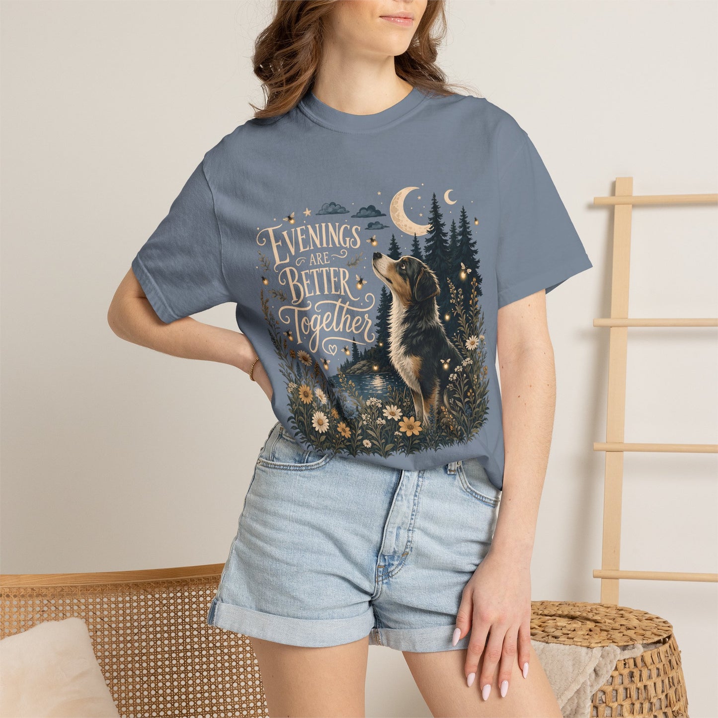 Evenings Are Better Together — Cute Pet Lover T-Shirt