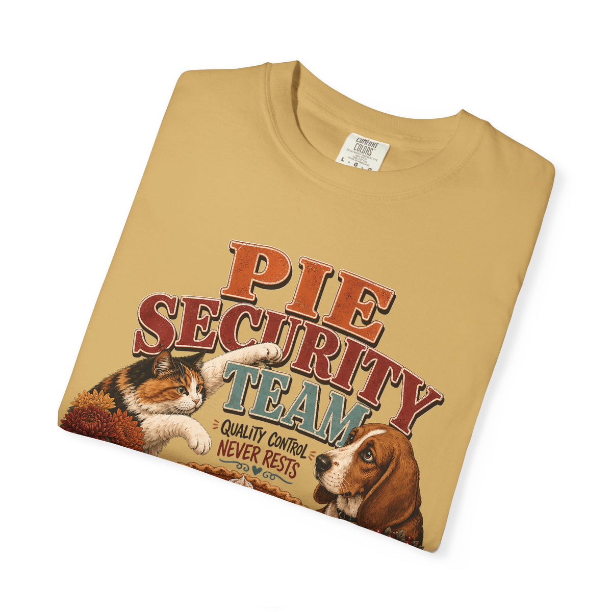 Pie Security Team – Funny Thanksgiving Dog & Cat T-Shirt