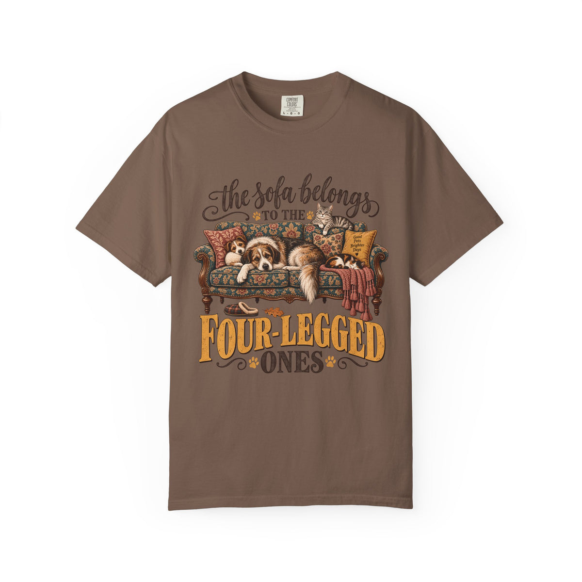 The Sofa Belongs to the Four-Legged Ones T-Shirt – Funny Dog & Cat Lover Tee