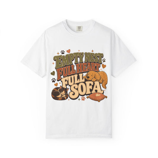 Empty Nest Full Heart Full Sofa Dog and Cat T-Shirt