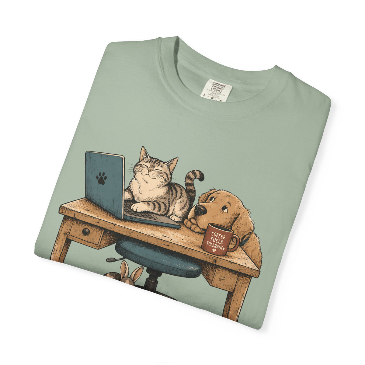 "Working Under Close Supervision" Funny Work From Home Pets T-Shirt