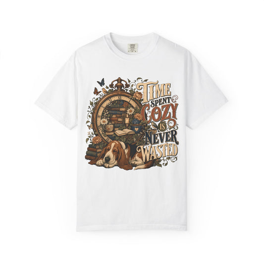 Time Spent Cozy Is Never Wasted — Cute Pet Lover T-Shirt