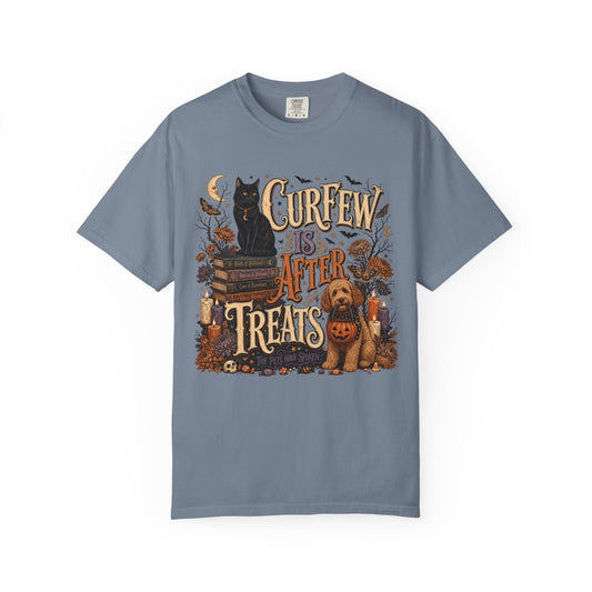 Curfew Is After Treats – Witchy Halloween Dog & Cat T-Shirt