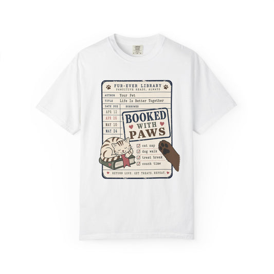 Booked With Paws Library Card Shirt - Cute Pet Lover T-Shirt