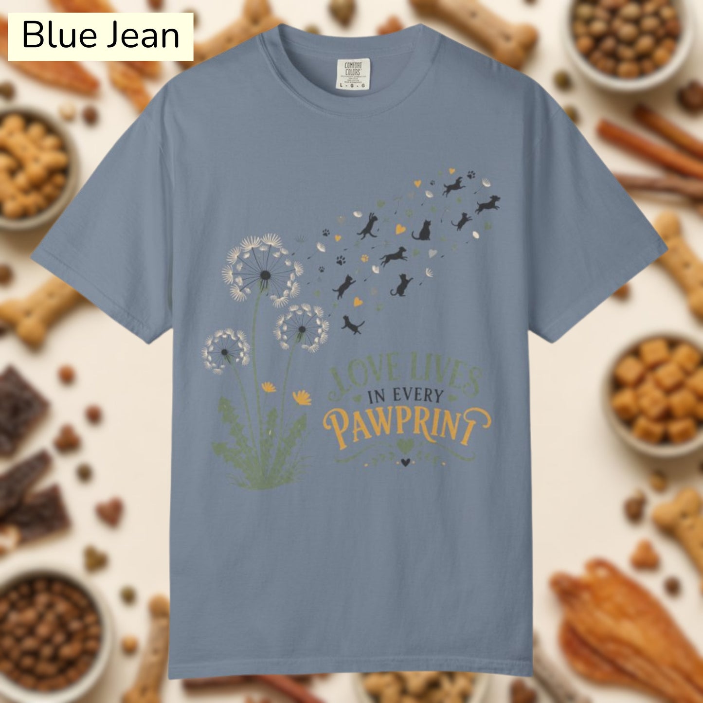Love Lives in Every Pawprint — Cute Pet Lover T-Shirt