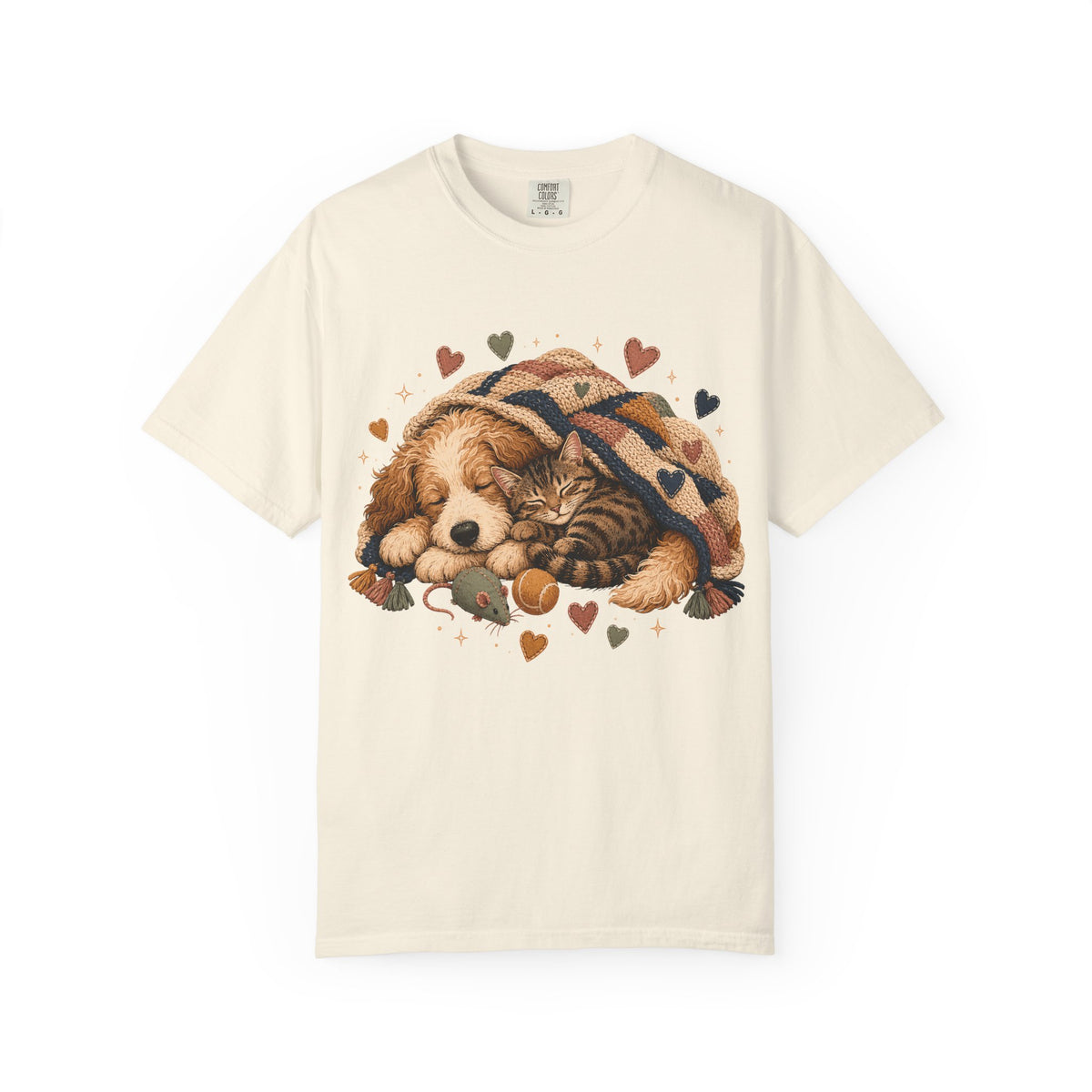 Sleeping Dog and Cat T-Shirt | Cozy Pet Lover T-Shirt