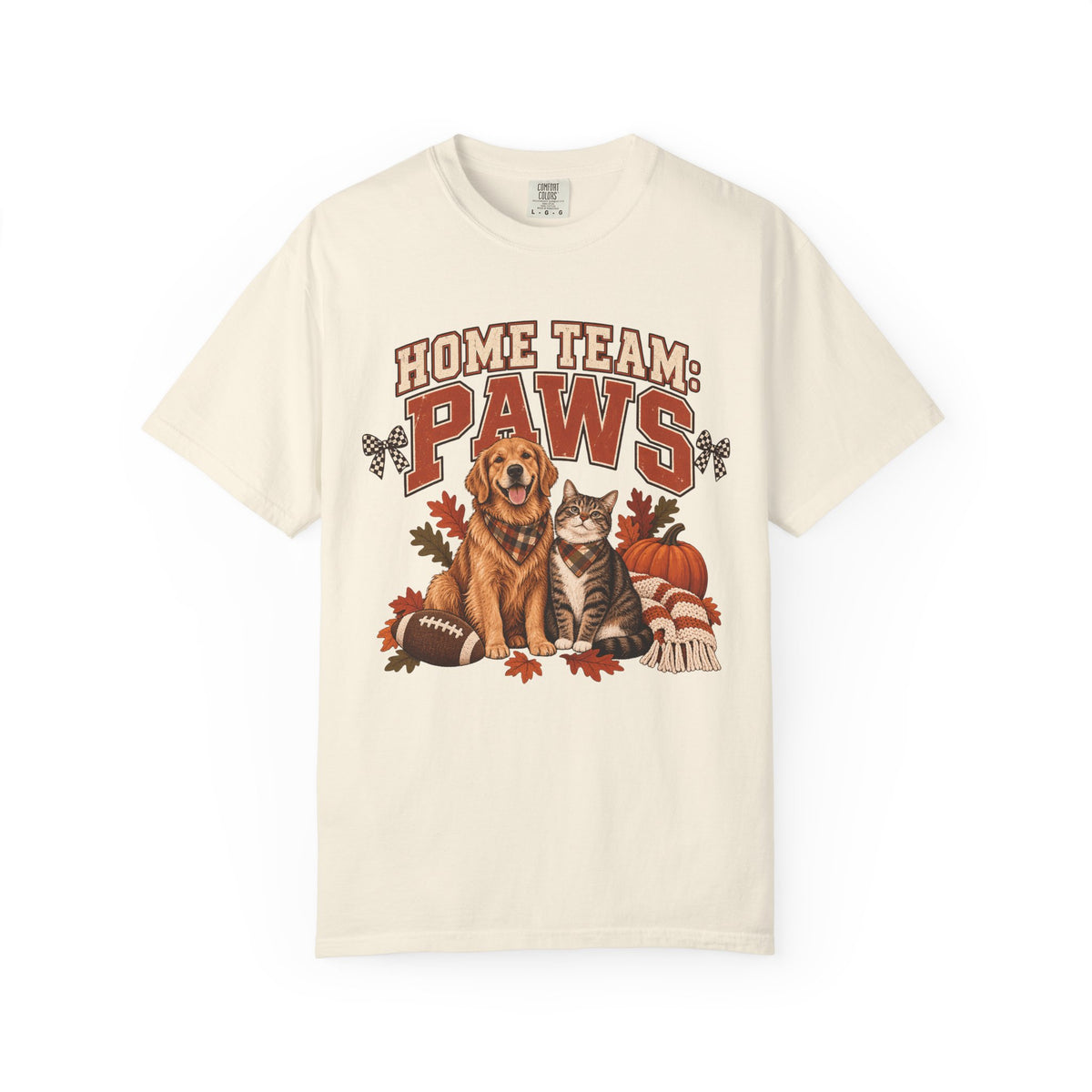 Home Team Paws T-Shirt – Football Dog & Cat Pet Lover Tee