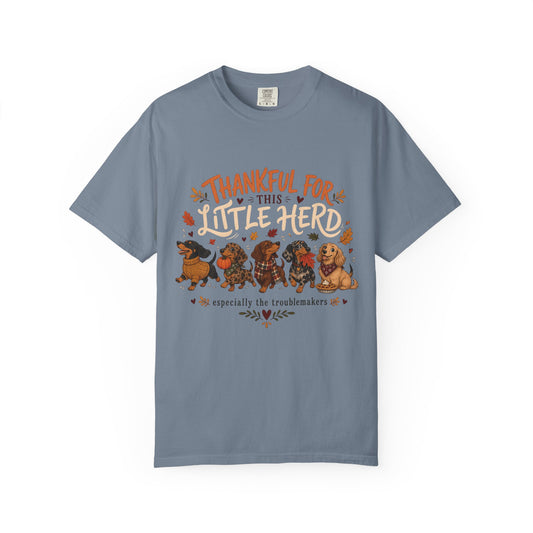 Thankful for This Little Herd T-Shirt – Funny Dachshund Dog Mom Tee