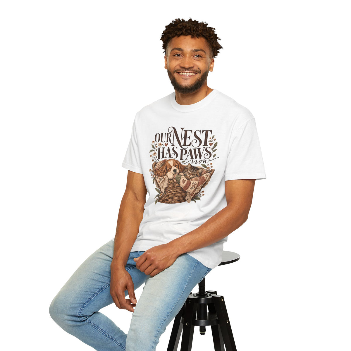 Our Nest Has Paws Now T-Shirt – Cozy Dog & Cat Lover Tee