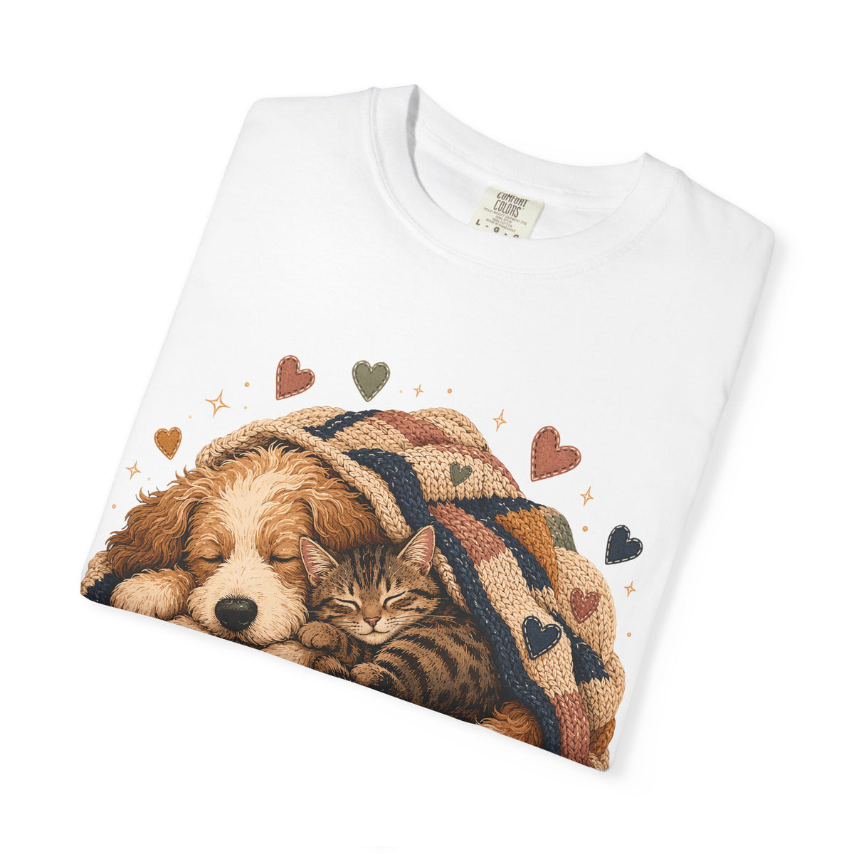 Sleeping Dog and Cat T-Shirt | Cozy Pet Lover T-Shirt
