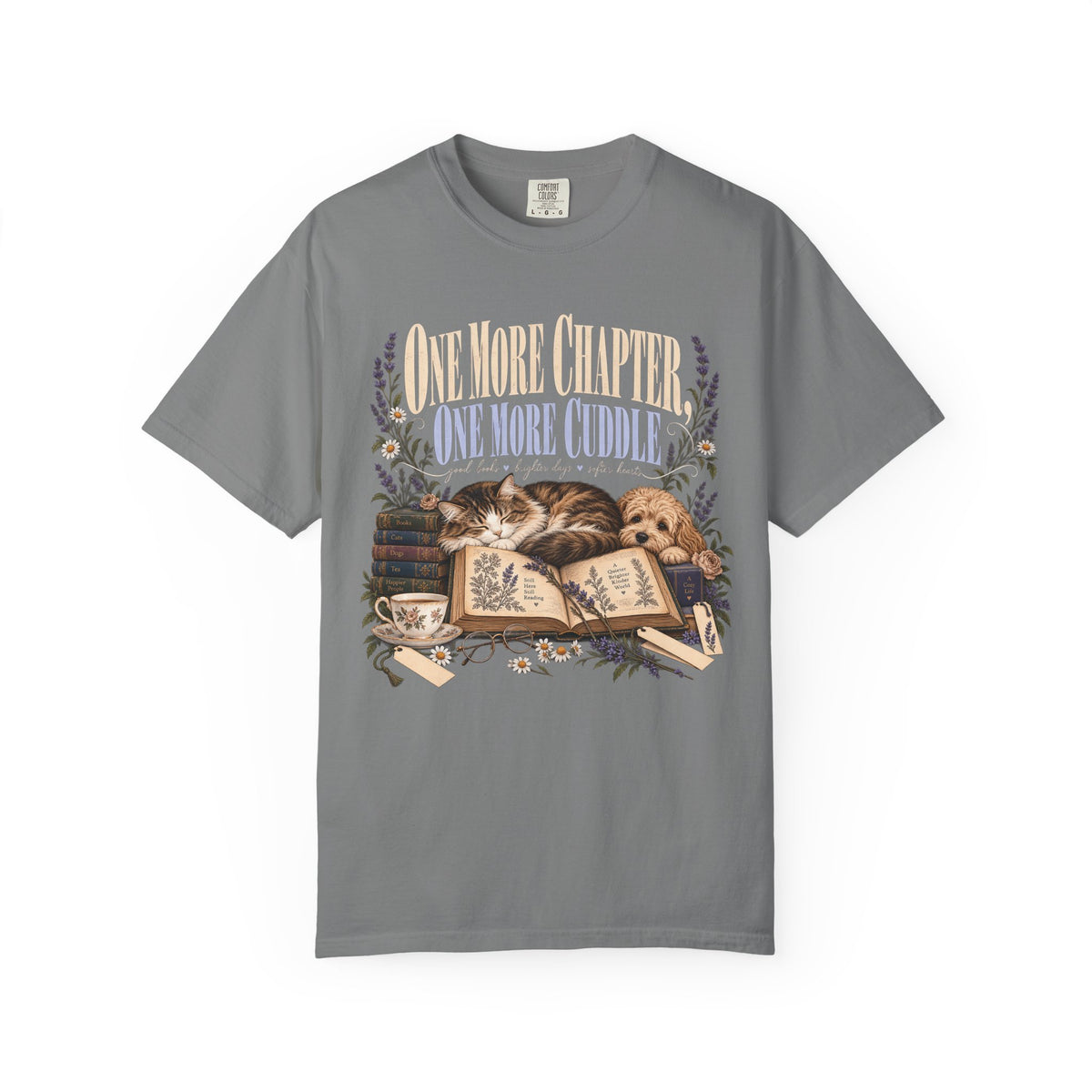 One More Chapter One More Cuddle T-Shirt – Book Lover Dog & Cat Tee
