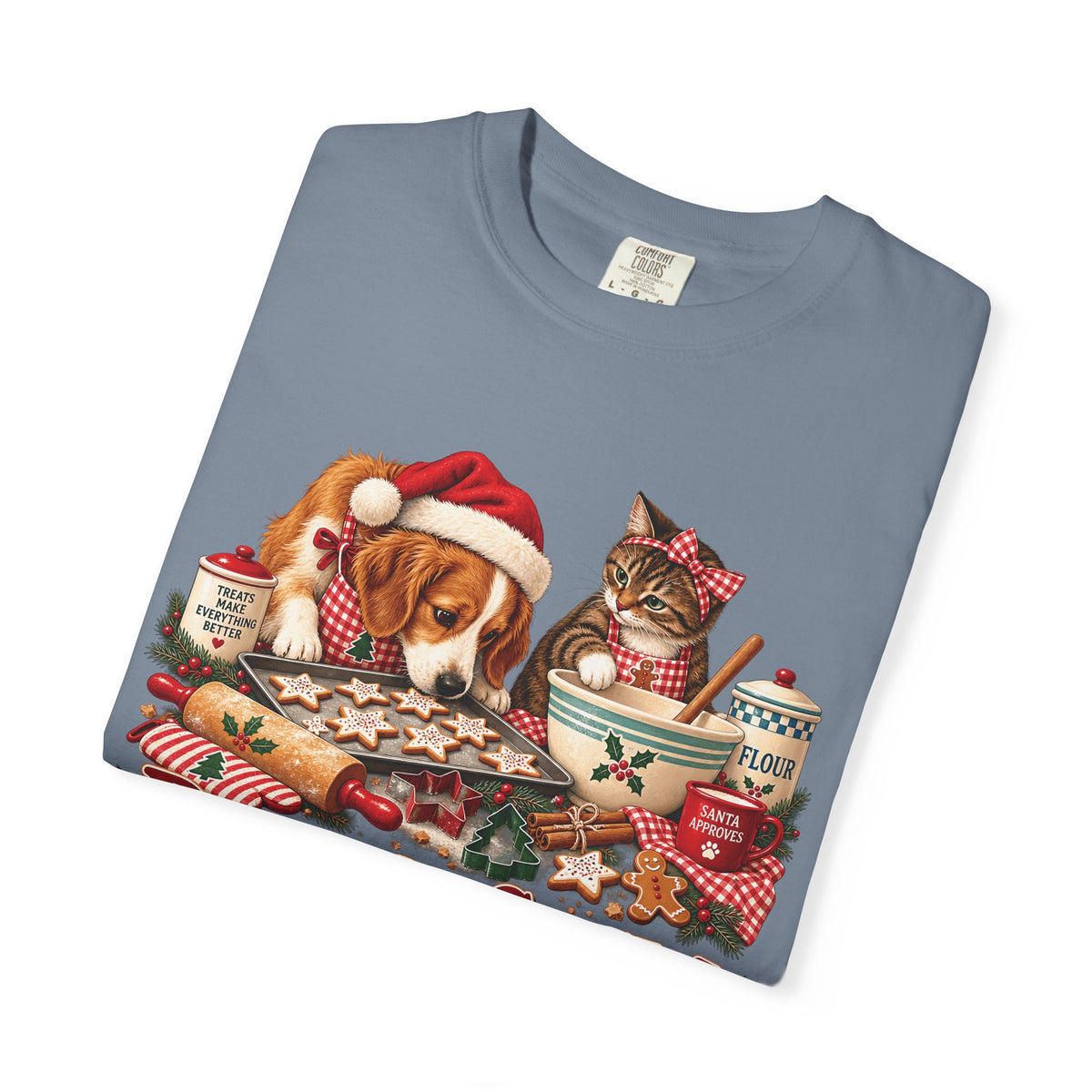 Baking Crew Two Paws Too Many T-Shirt – Funny Christmas Pet Baking Tee