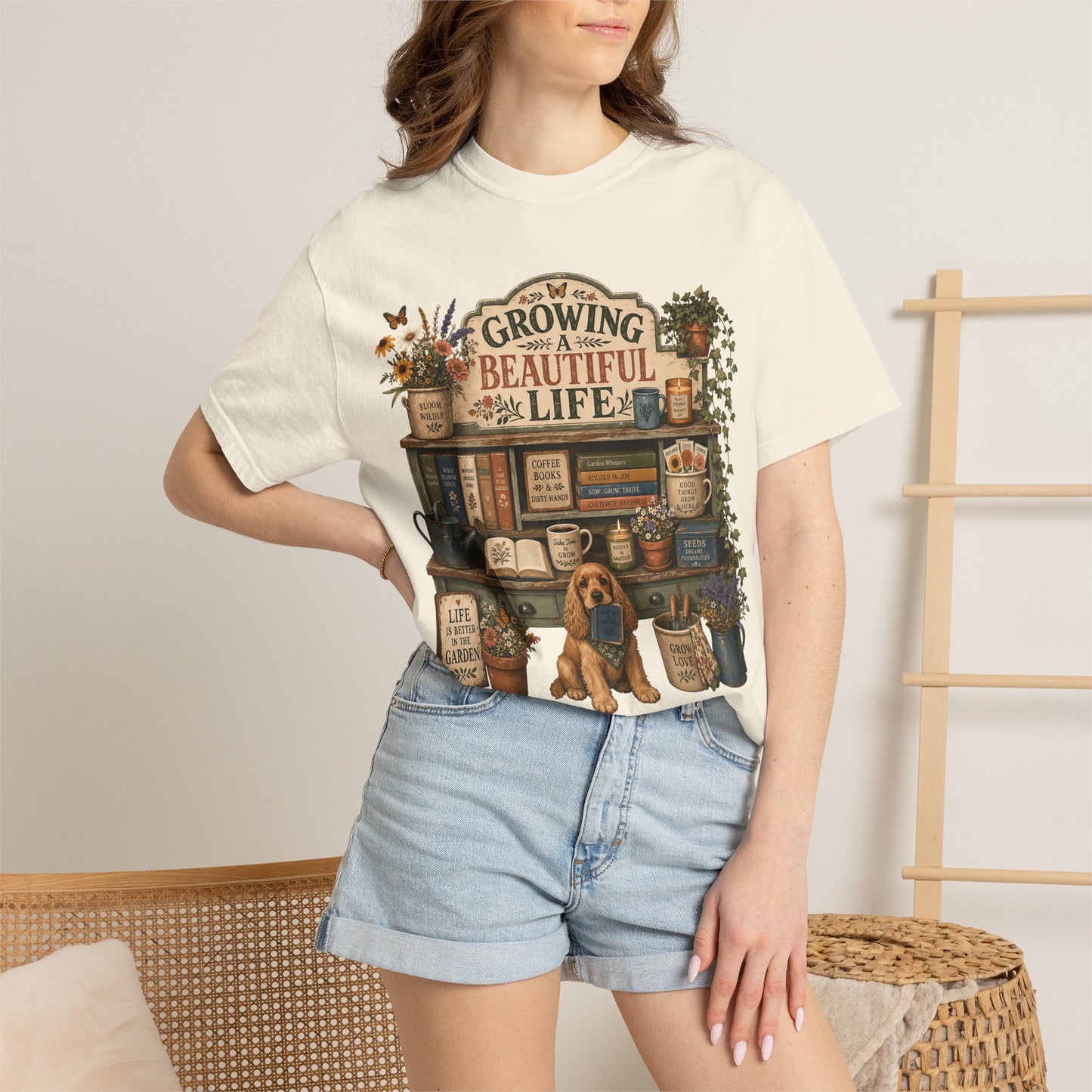 Growing a Beautiful Life — Cute Pet Lover Cottage T-Shirt