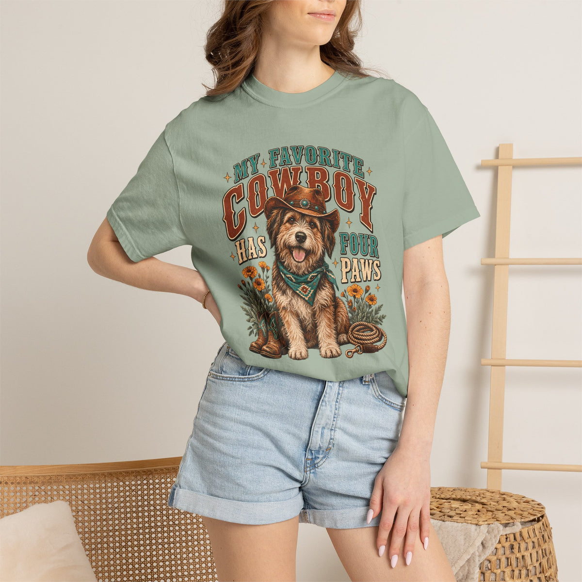 My Favorite Cowboy Has Four Paws T-Shirt – Western Dog Lover Tee