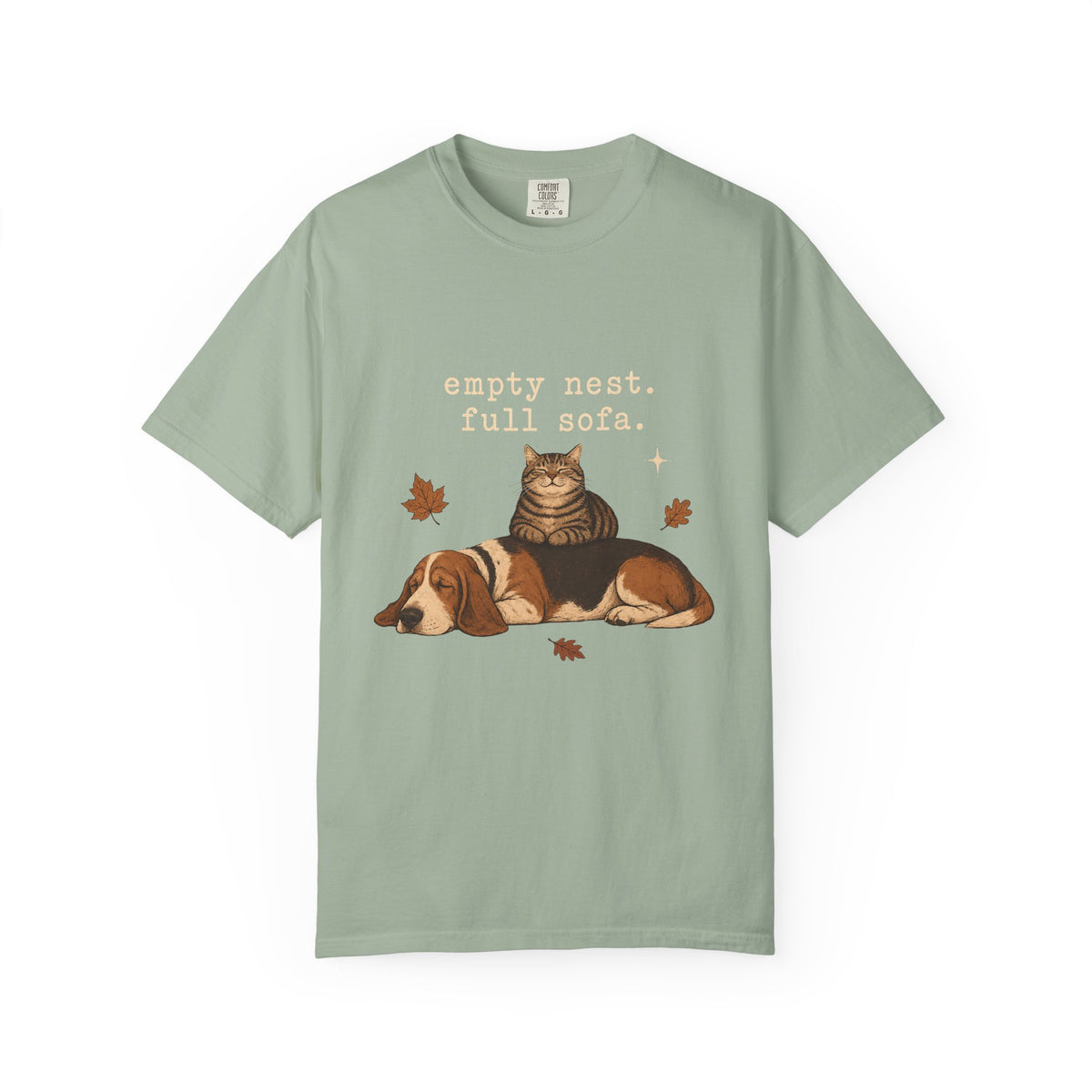 Empty Nest Full Sofa T-Shirt – Funny Empty Nester Dog & Cat Parent T-Shirt