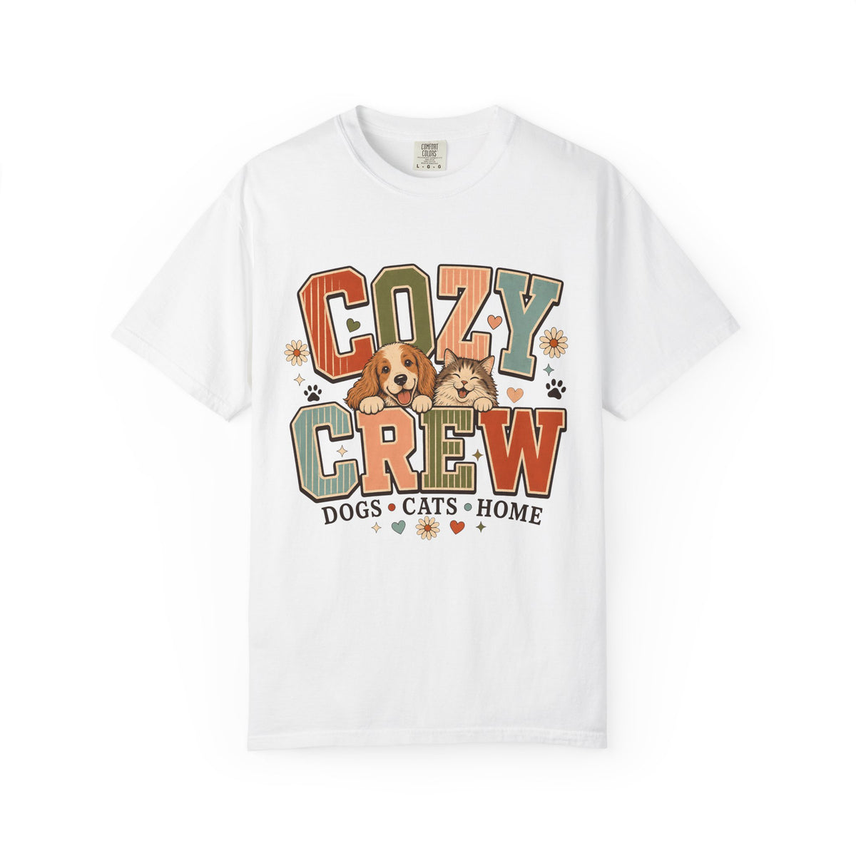 Cozy Crew Dog and Cat T-Shirt – Cute Pet Parent Graphic Tee Short Shopify description