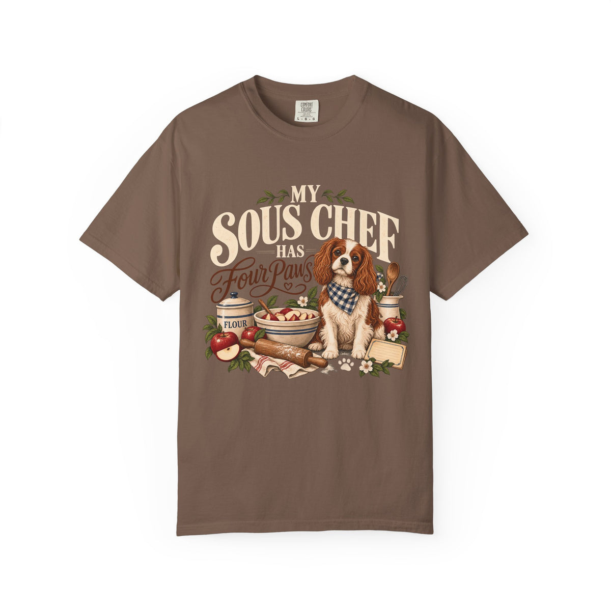 My Sous Chef Has Four Paws T-Shirt – Funny Dog Mom Baking Tee