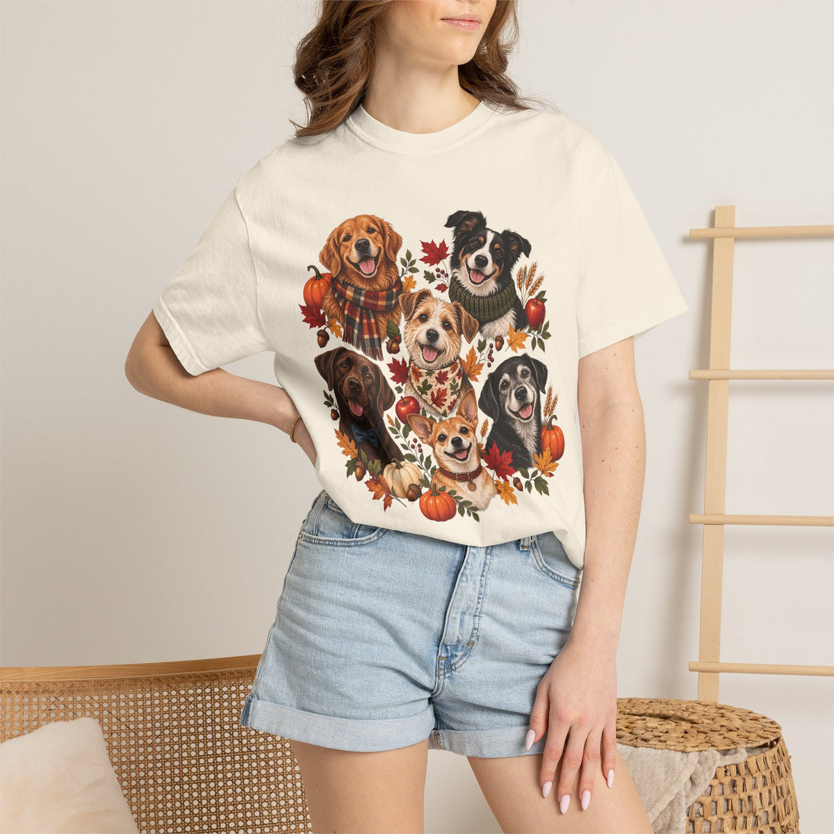 Autumn Dog Family T-Shirt – Multi-Dog Fall Pet Lover Tee