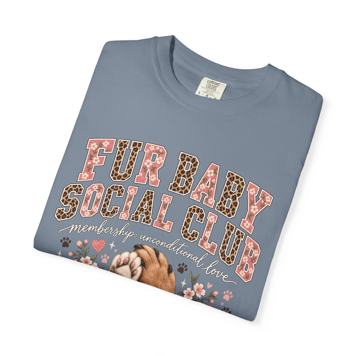 Fur Baby Social Club T-Shirt – Retro Floral Dog & Cat Lover Tee