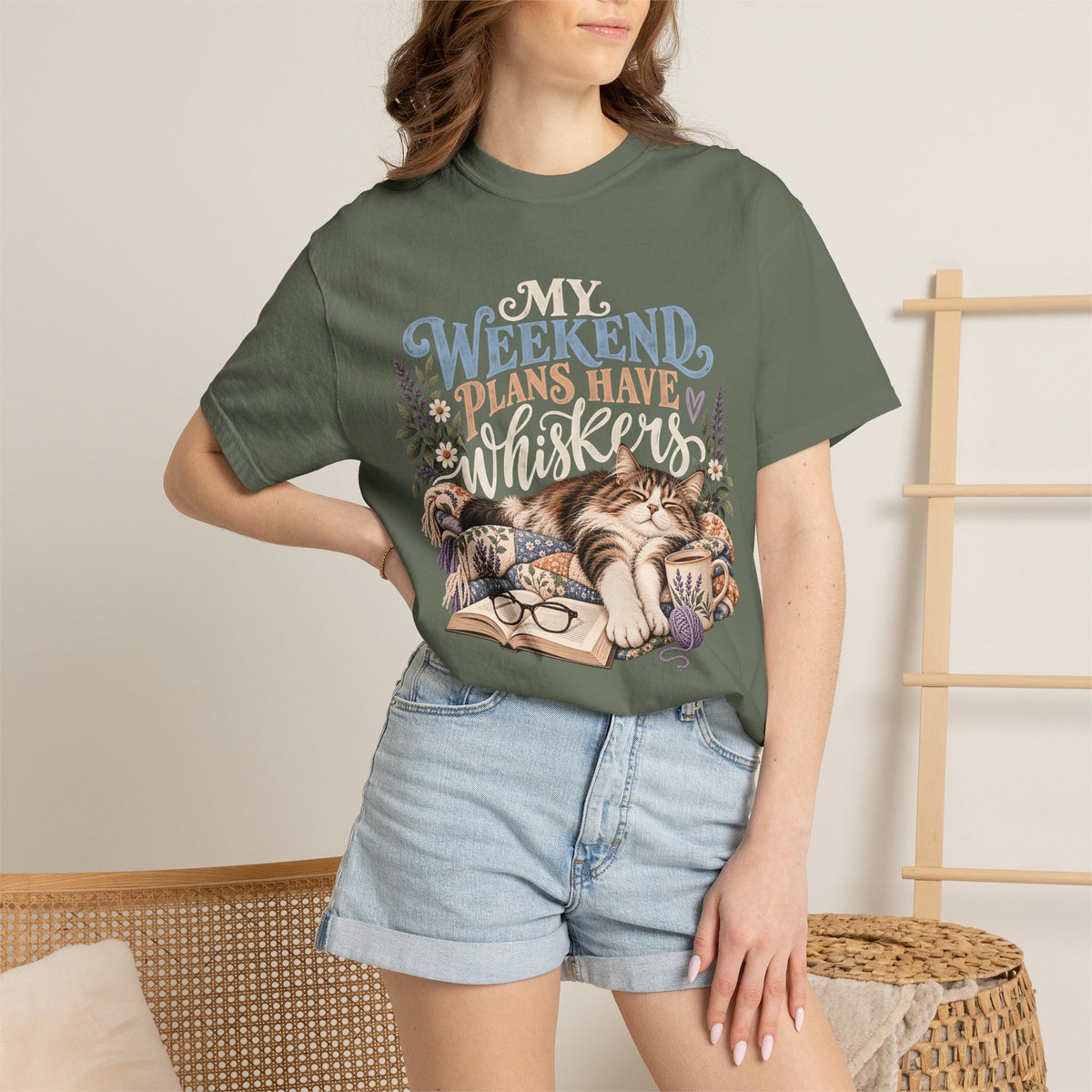 My Weekend Plans Have Whiskers T-Shirt – Cozy Cat Lover Tee