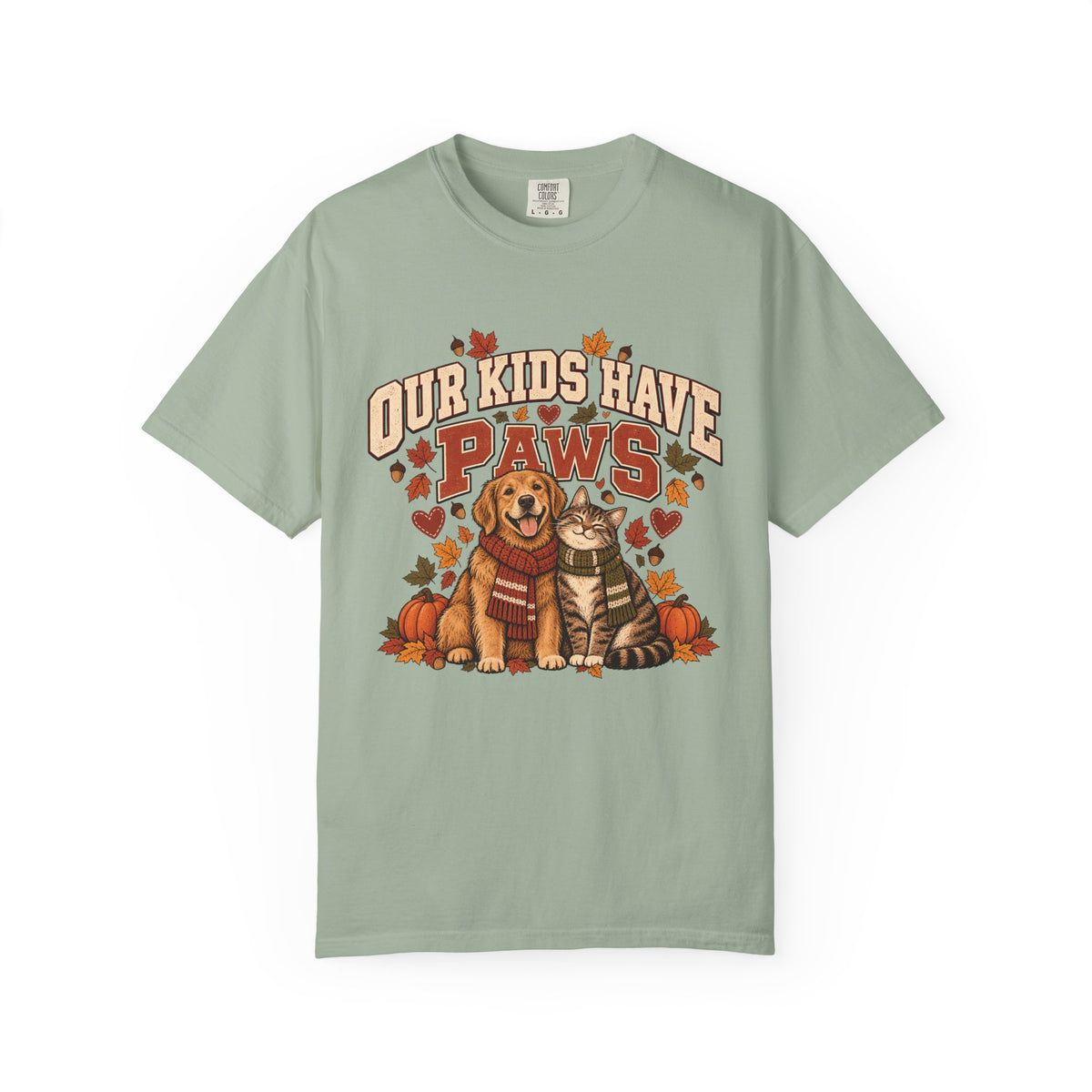 Our Kids Have Paws T-Shirt – Autumn Dog & Cat Pet Parent Tee
