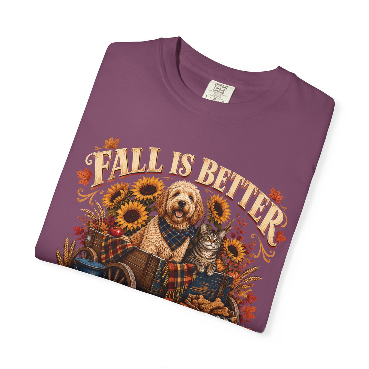 Fall Is Better With Paws – Dog & Cat Autumn T-Shirt