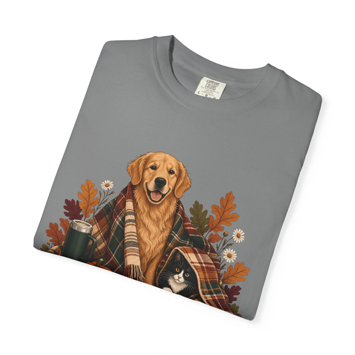 Cozy Fall Dog & Cat T-Shirt – Autumn Pet Parent Tee
