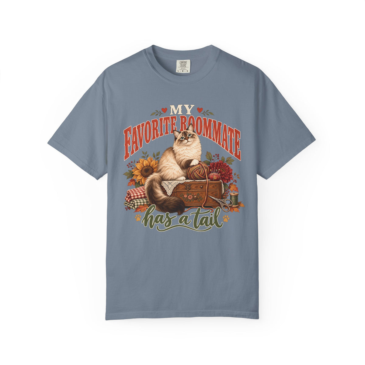 My Favorite Roommate Has a Tail T-Shirt – Cozy Cat Lover Tee