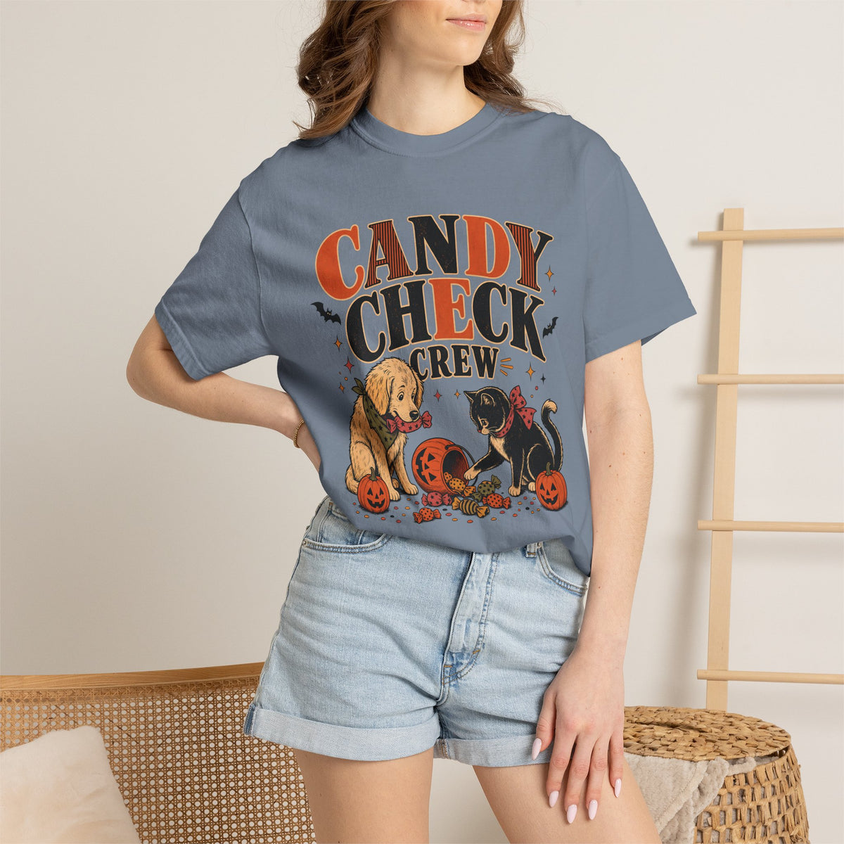 Candy Check Crew Halloween T-Shirt – Funny Dog & Cat Pet Lover Tee
