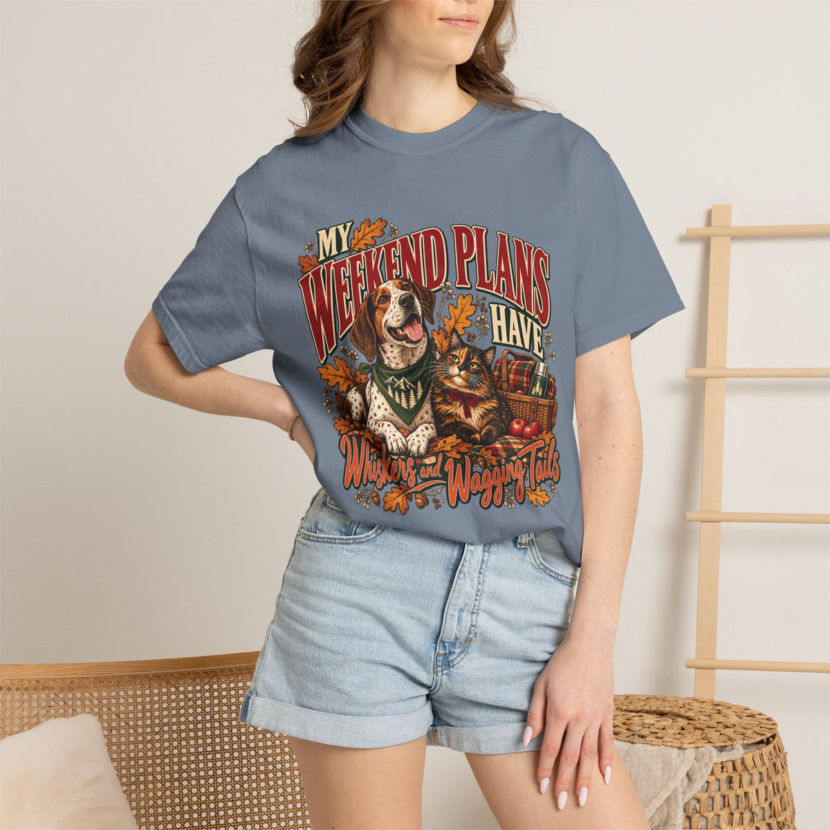My Weekend Plans Have Whiskers and Wagging Tails T-Shirt – Dog & Cat Lover Tee