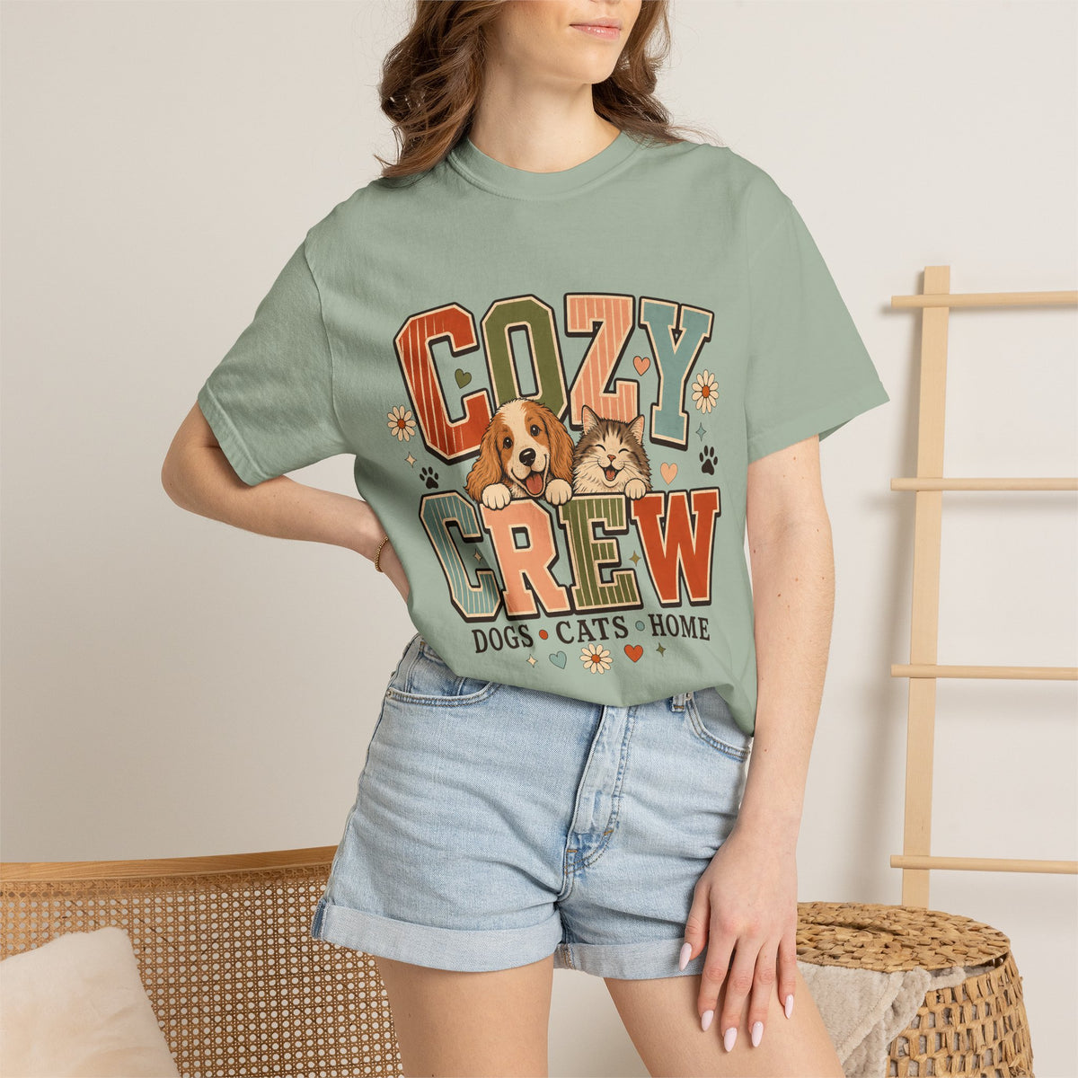 Cozy Crew Dog and Cat T-Shirt – Cute Pet Parent Graphic Tee Short Shopify description