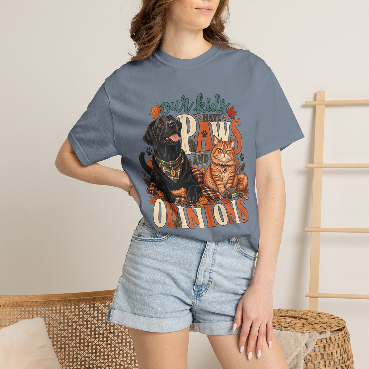 Our Kids Have Paws and Opinions T-Shirt – Funny Dog & Cat Lover Tee