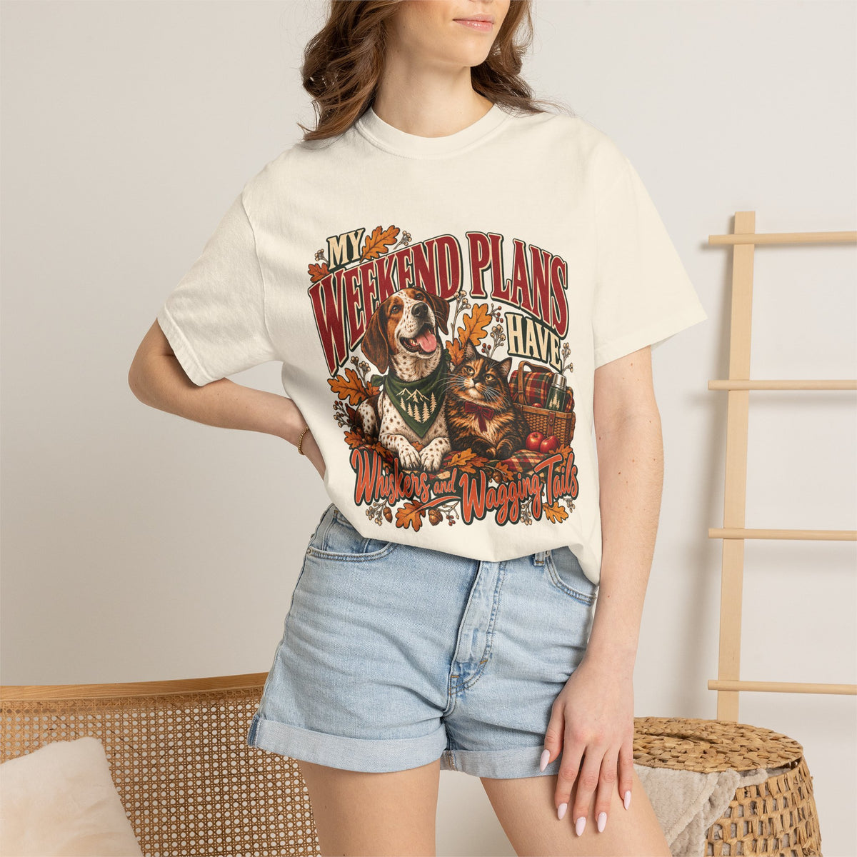 My Weekend Plans Have Whiskers and Wagging Tails T-Shirt – Dog & Cat Lover Tee