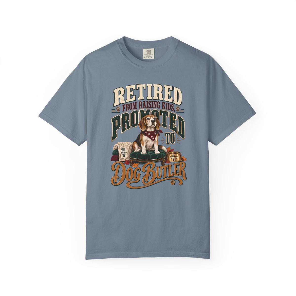 Retired From Raising Kids Promoted to Dog Butler T-Shirt – Funny Empty Nester Gift