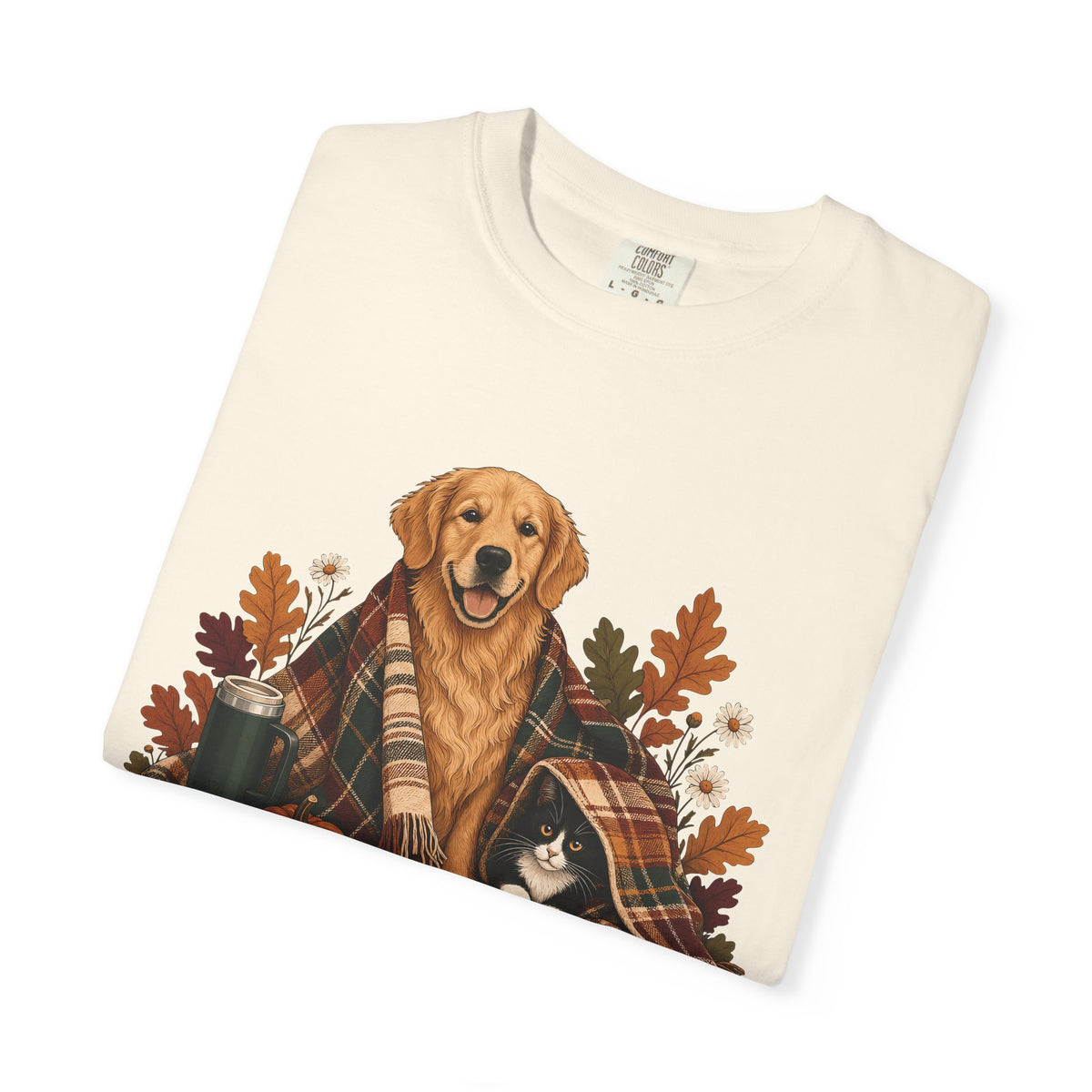 Cozy Fall Dog & Cat T-Shirt – Autumn Pet Parent Tee