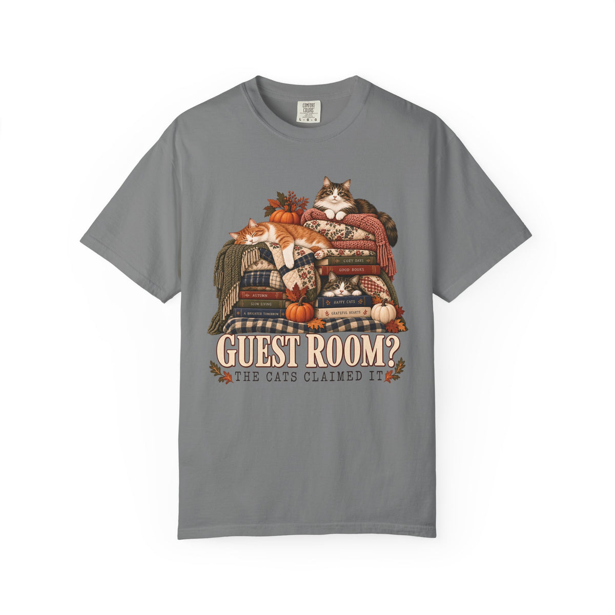 Guest Room? The Cats Claimed It T-Shirt – Funny Cat Lover Tee