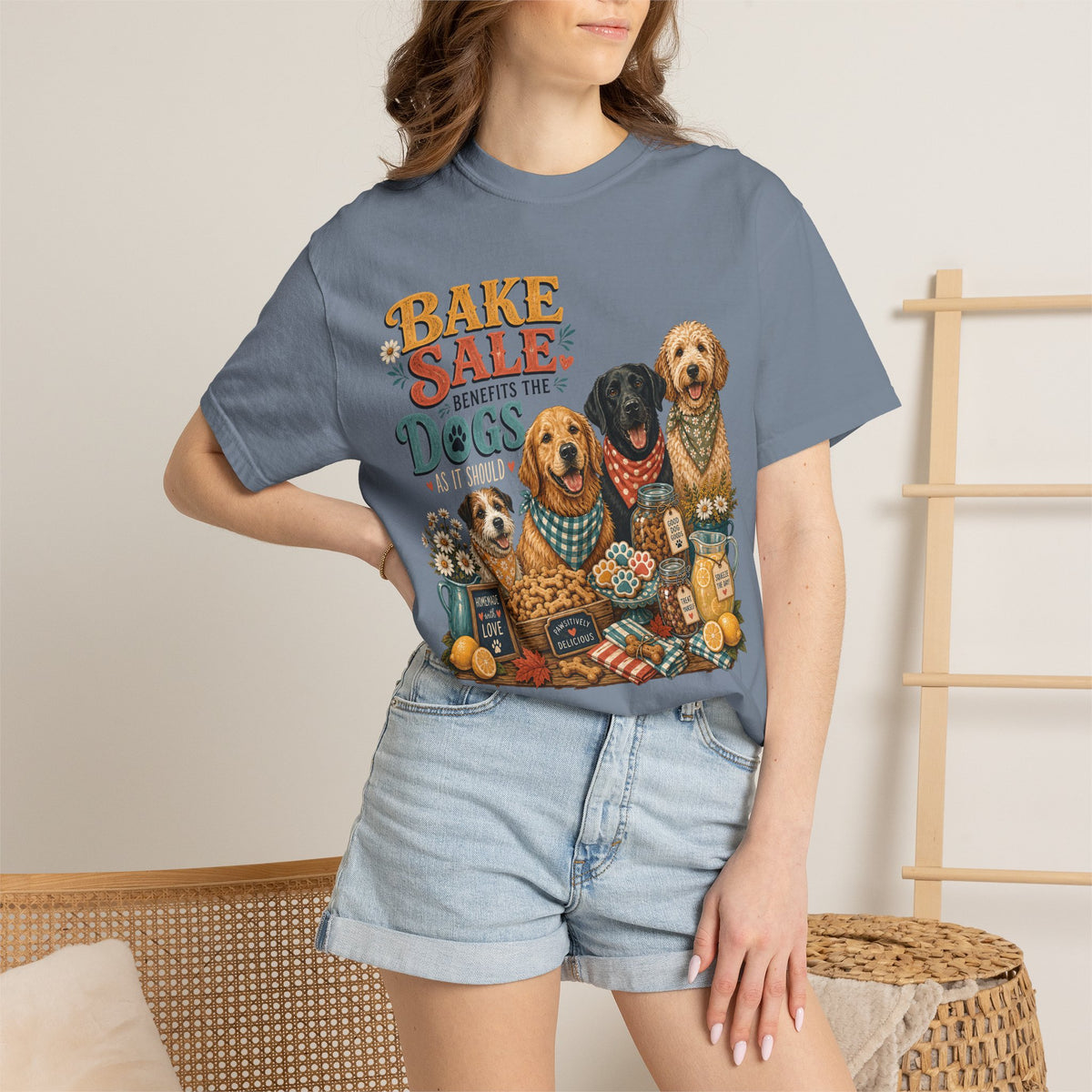 Bake Sale Benefits the Dogs – Funny Dog Lover & Baker T-Shirt
