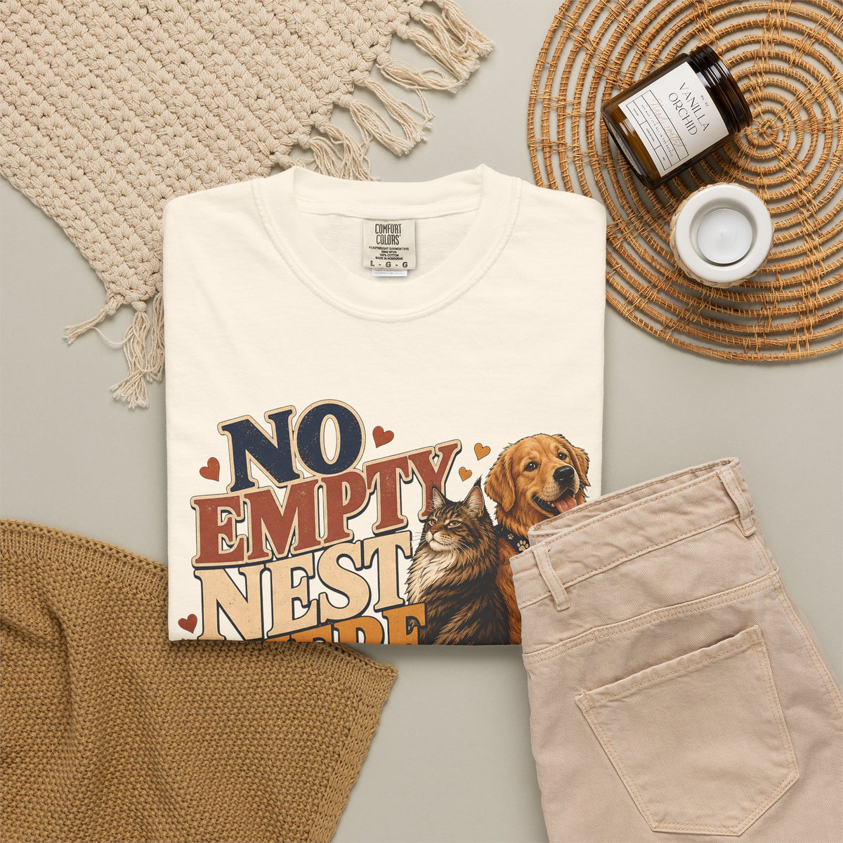 No Empty Nest Here – Funny Dog & Cat Pet Parent T-Shirt