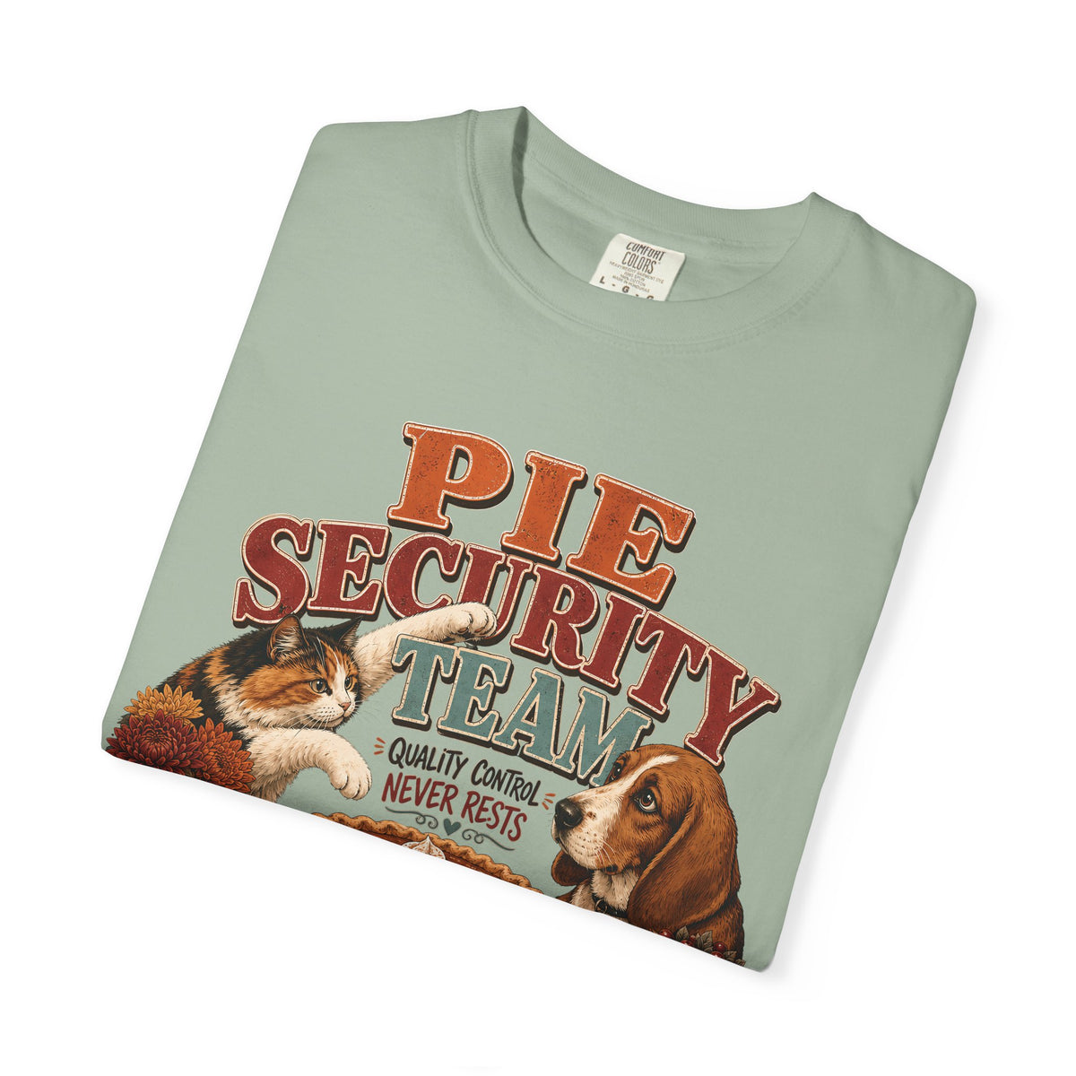 Pie Security Team – Funny Thanksgiving Dog & Cat T-Shirt