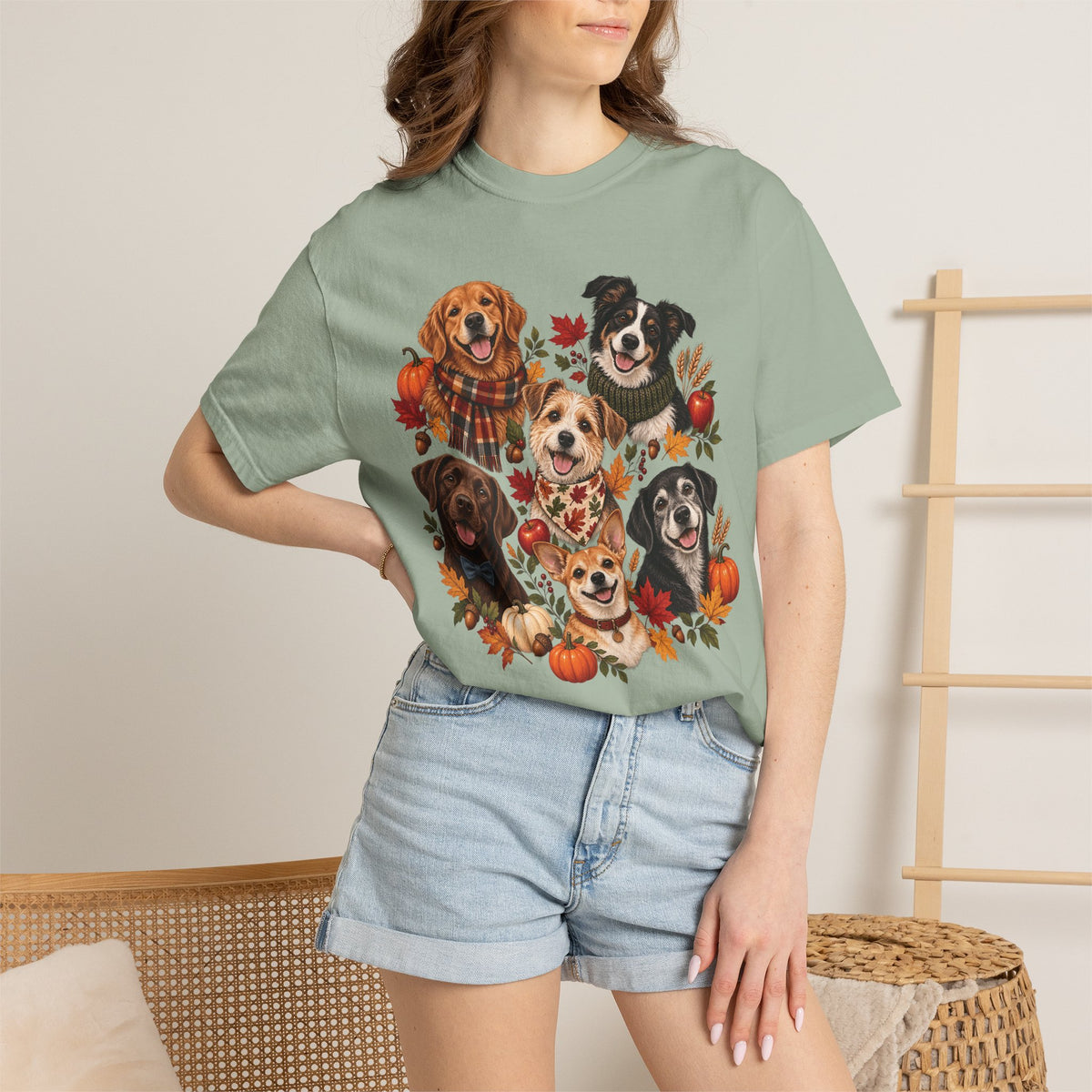 Autumn Dog Family T-Shirt – Multi-Dog Fall Pet Lover Tee