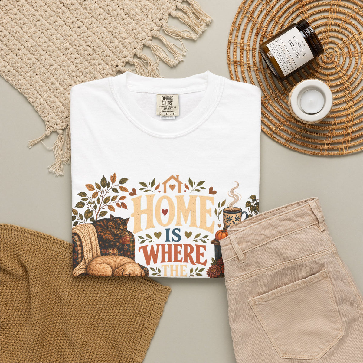 Home Is Where the Paws Are – Cozy Dog & Cat Lover T-Shirt