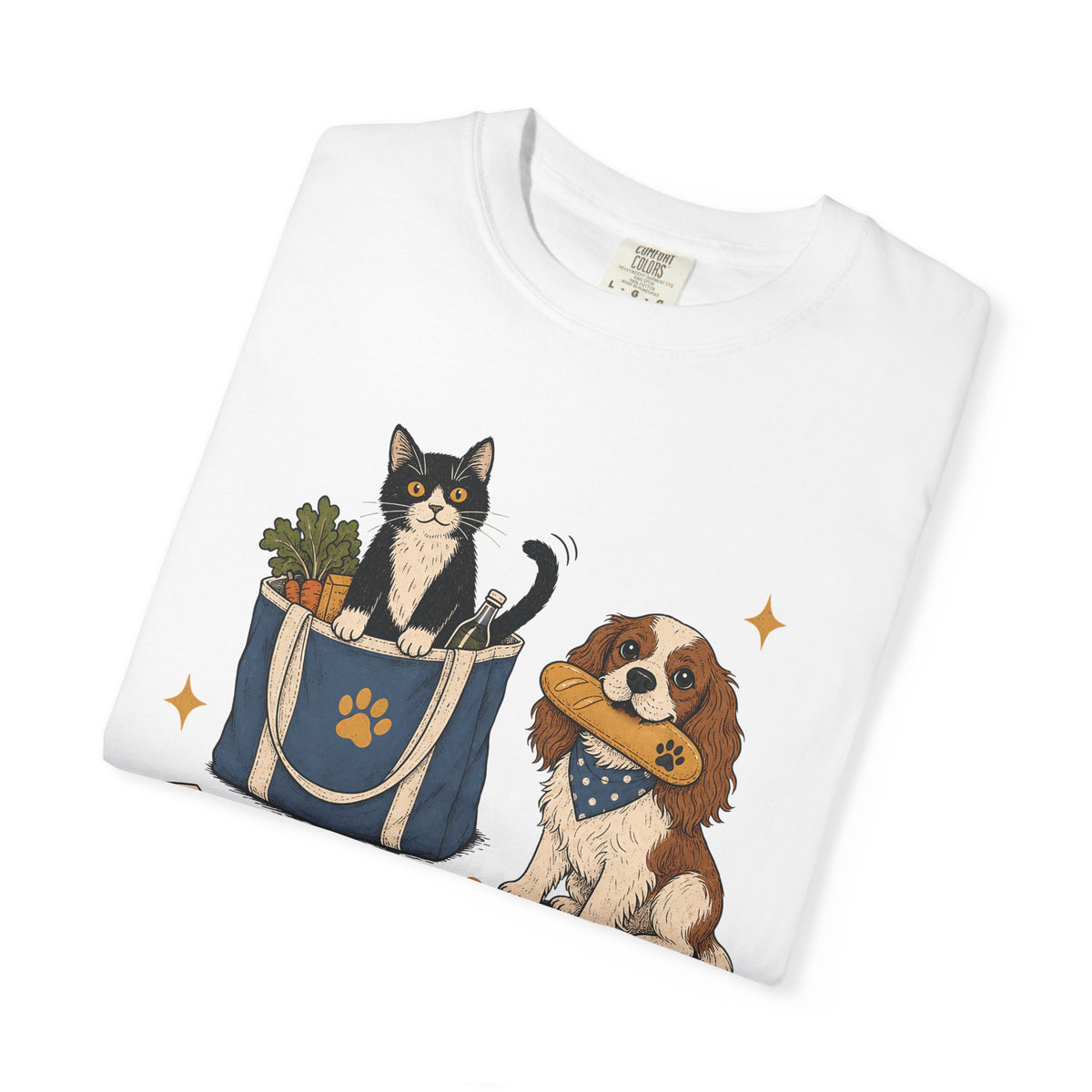 "Errands With Supervision" Funny Grocery Shopping Cat & Dog T-Shirt