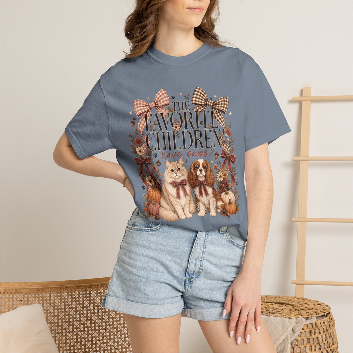 The Favorite Children Have Paws T-Shirt – Cute Dog & Cat Mom Fall Tee