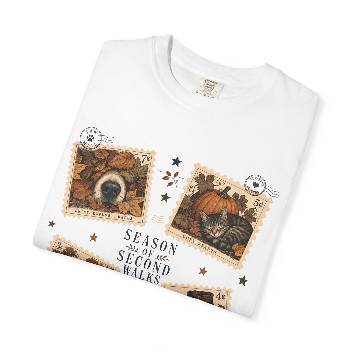 Season of Second Walks T-Shirt – Vintage Fall Dog Walking Pet Parent Tee