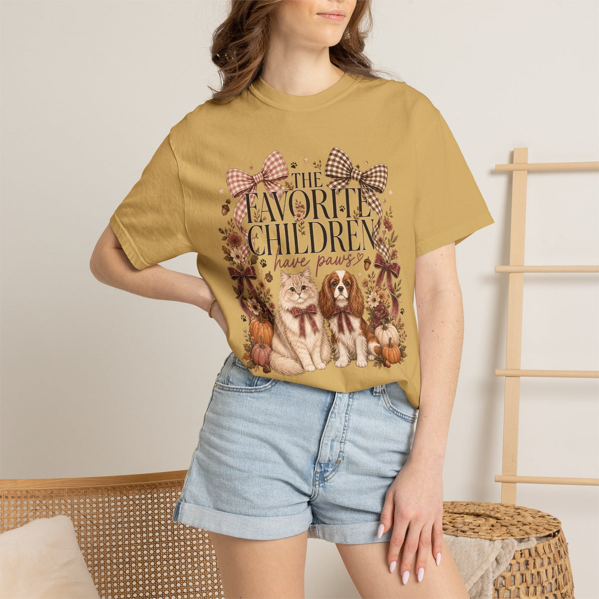 The Favorite Children Have Paws T-Shirt – Cute Dog & Cat Mom Fall Tee