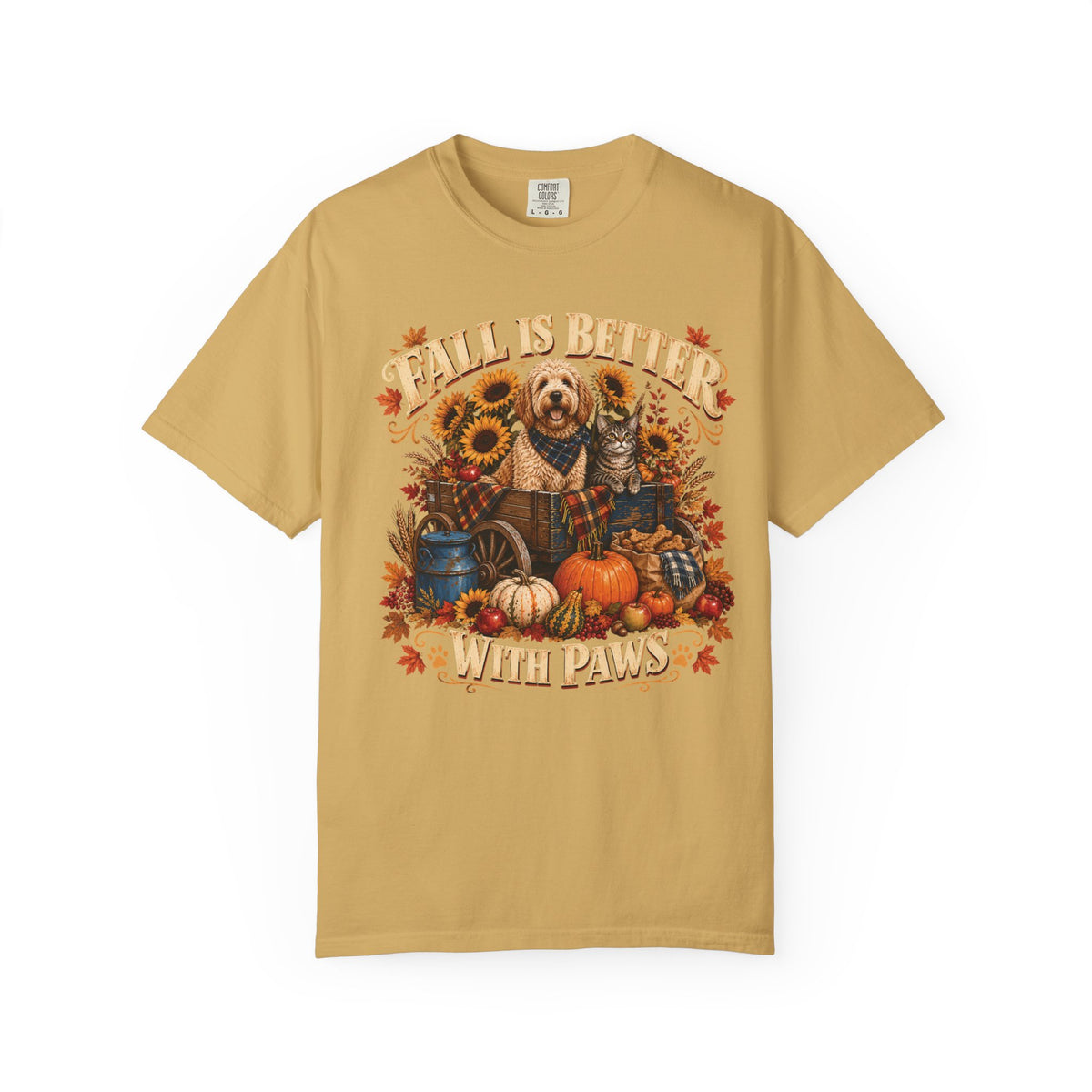 Fall Is Better With Paws – Dog & Cat Autumn T-Shirt