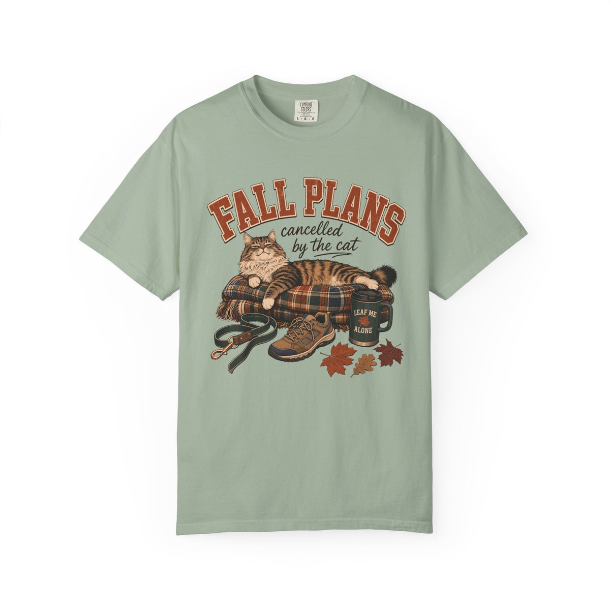 Fall Plans Cancelled By The Cat T-Shirt – Funny Autumn Cat Mom Tee