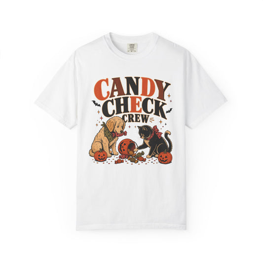 Candy Check Crew Halloween T-Shirt – Funny Dog & Cat Pet Lover Tee