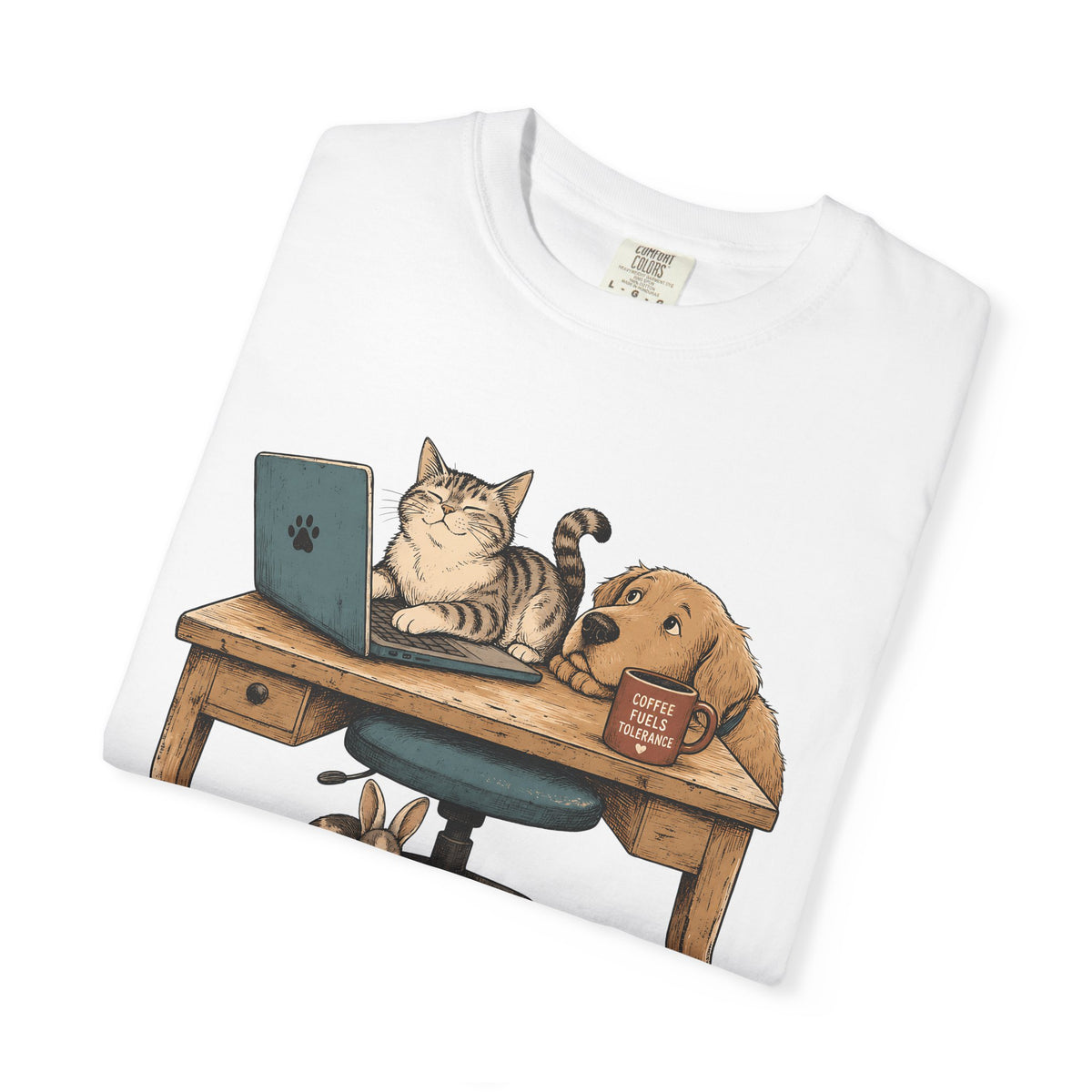 "Working Under Close Supervision" Funny Work From Home Pets T-Shirt