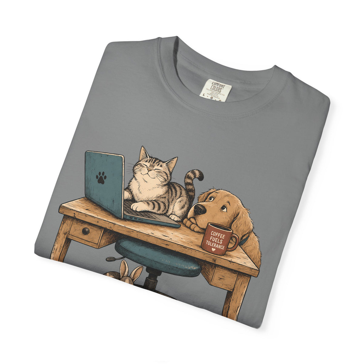 "Working Under Close Supervision" Funny Work From Home Pets T-Shirt
